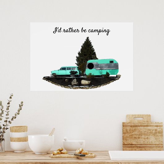 Retro Camping Trailer Nomad Poster (Küche)