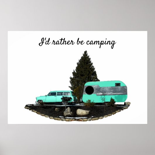 Retro Camping Trailer Nomad Poster (Vorne)