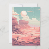 Retro Camping Trailer Wüste Landschaft Hochzeit Einladung (Rückseite)