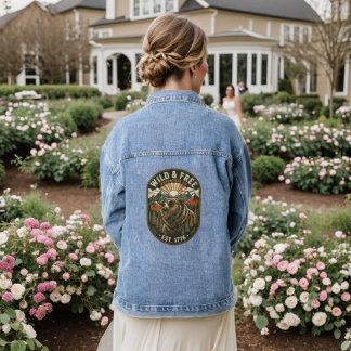 Retro-Camping-Wander-Outdoor-Naturliebhaber-Design Jeansjacke