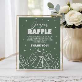 Retro-Camping-Windel-Raffle-Tischschild 8x10 Sockelschild
