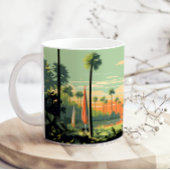 Retro Camping Woods Sunset Kaffeetasse