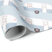 Retro-Campinganhänger blaues Geschenkpapier (Rolleneckpunkt)