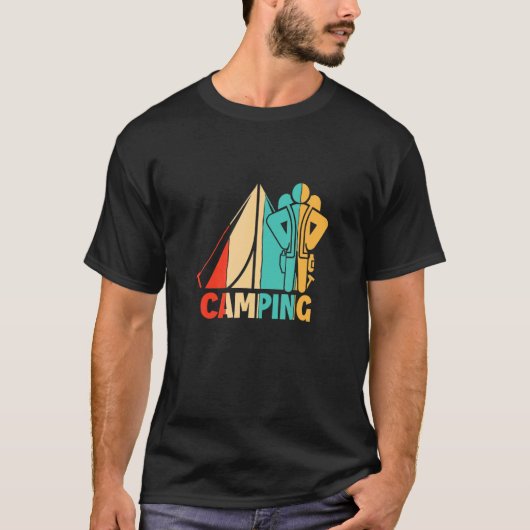 Retro Campingplatz Zelte Glamping Camping 1 T-Shirt (Vorderseite)