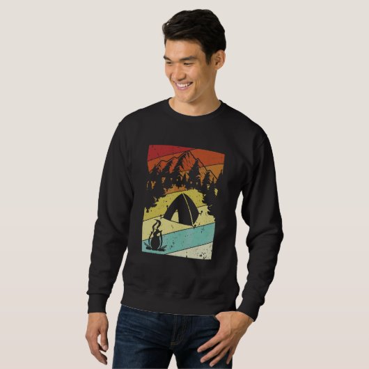 Retro Campingplatz Zelte Glamping Camping 2 Sweatshirt (Vorne ganz)