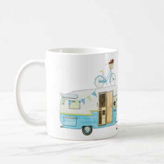 Retro Campings-Anhänger-Tasse Kaffeetasse (Links)