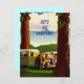 Retro CAMPINGS-KUNDGEBUNG Vintage Camper-Einladung Einladung (Vorne/Hinten)