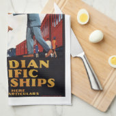 Retro Canada Britain steatships migration poster, Geschirrtuch (Viertel Falte)