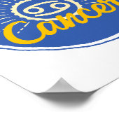 Retro Cancer Zodiac Sign Abzeichen Poster (Ecke)