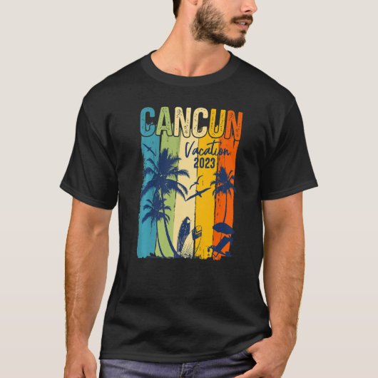 Retro Cancun 2023 Mexico Family Vacation Group Pre T-Shirt (Vorderseite)