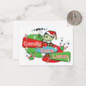 Retro Candy Cane Lanes Bowling Elf Mitteilungskarte (Vorderseite/Rückseite Beispiel)