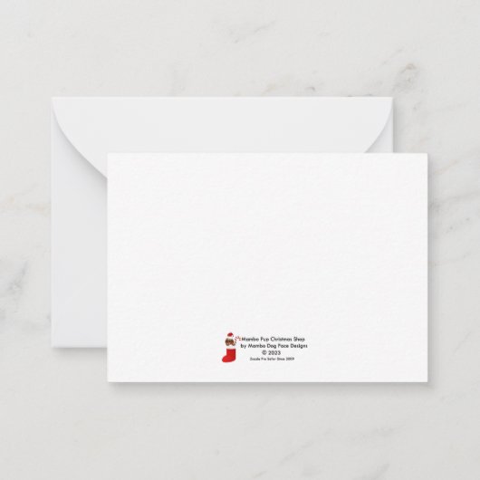 Retro Candy Cane Lanes Bowling Elf Mitteilungskarte (Rückseite)