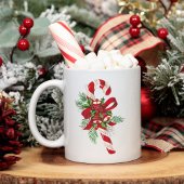 Retro Candy Cane mit Glocken und Bow Weihnachten Kaffeetasse