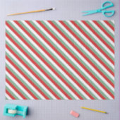 Retro Candy Cane Striping Red Green Weihnachten Seidenpapier (Basteln)