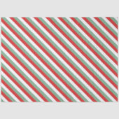 Retro Candy Cane Striping Red Green Weihnachten Seidenpapier (Vorderseite)