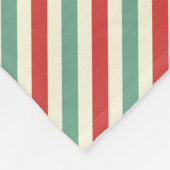 Retro Candy Cane Weihnachtsstreifen Rot Grün Fleecedecke (Ecke)