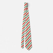 Retro Candy Cane Weihnachtsstreifen Rot Grün Krawatte (Rückseite)