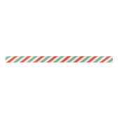Retro Candy Cane Weihnachtsstreifen Rot Grün Satinband (Vorderseite)