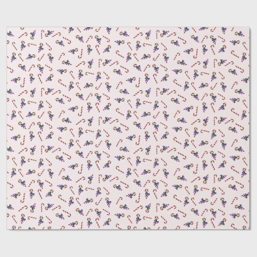 Retro Candy cane Wrapping Paper Geschenkpapier (Flach)