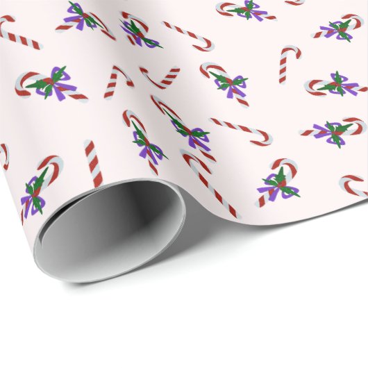Retro Candy cane Wrapping Paper Geschenkpapier (Rolleneckpunkt)