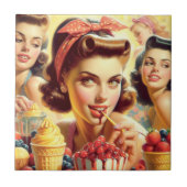 Retro Candy Girls Fliese (Vorderseite)