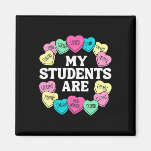 Retro Candy Heart Lehrer Valentinstag Positive Bes Magnet