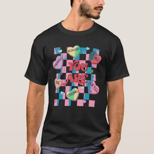 Retro Candy Heart Teacher Valentine's Day Sie sind T-Shirt (Vorderseite)
