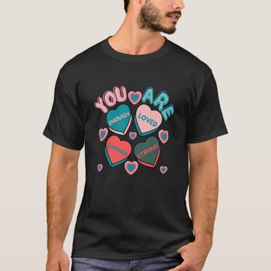 Retro Candy Heart Teacher Valentine's Day You Are  T-Shirt (Vorderseite)