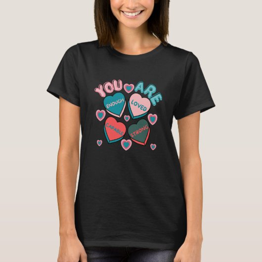 Retro Candy Heart Teacher Valentine's Day You Are T-Shirt (Vorderseite)