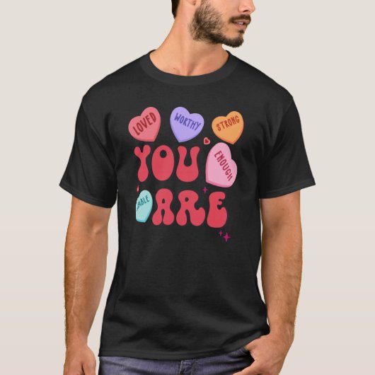 Retro Candy Heart Teacher Valentine's Day You Enou T-Shirt (Vorderseite)