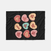 Retro Candy Heart Valentine Vibes Valentinstag G Fleecedecke (Vorderseite (Horizontal))