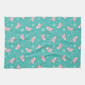 Retro Candy Pink Flamingos ©studioxtine Geschirrtuch (Horizontal)