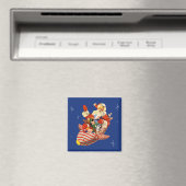 Retro Candy Rocket Santa Magnet (In Situ (Geschirrspüler))