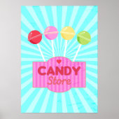 Retro Candy Store Pastel Lollipops Grafikdesign Poster (Vorne)