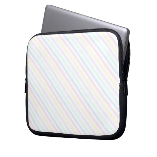 Retro Candy Stripes Diagonal Pinstripes 30 cm Laptopschutzhülle (Vorderseite Links)