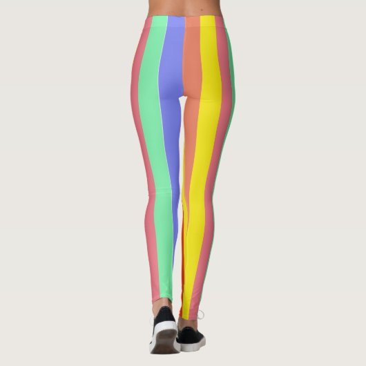 Retro Candy Stripes - Eine Liebe Leggings (Rückseite)
