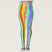 Retro Candy Stripes - Eine Liebe Leggings (Vorderseite)