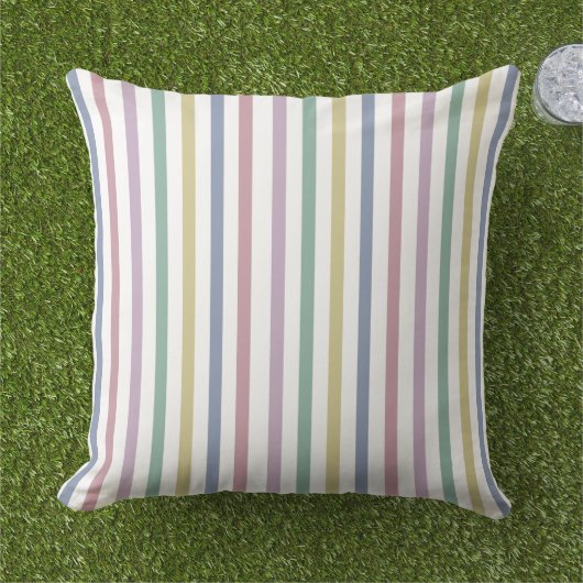 Retro Candy Stripes Kissen (Gras)