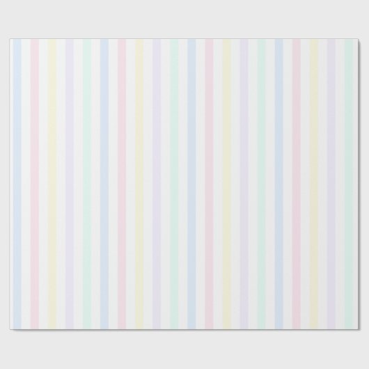 Retro Candy Stripes Pastell Geschenkpapier (Flach)