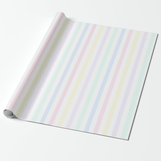 Retro Candy Stripes Pastell Geschenkpapier (Ungerollt)