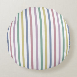 Retro Candy Stripes Rundes Kissen