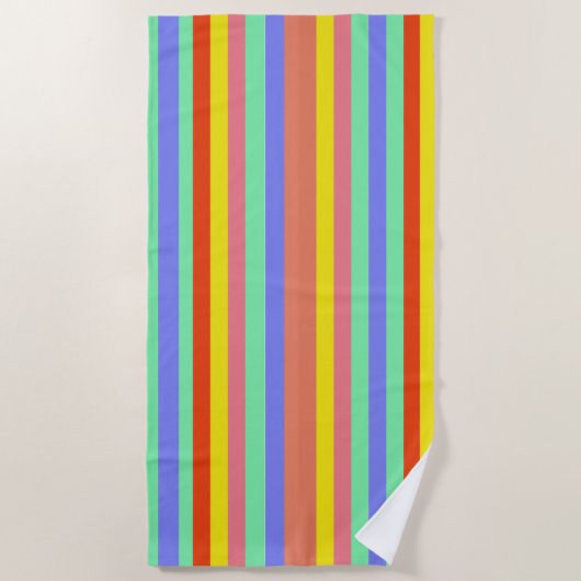 Retro Candy Stripes Strandtuch (Vorderseite)