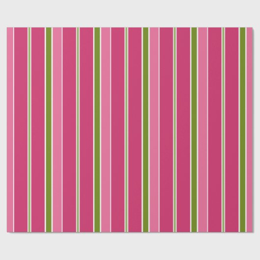 Retro Candy Stripes Weihnachtswrapping Paper Geschenkpapier (Flach)