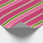 Retro Candy Stripes Weihnachtswrapping Paper Geschenkpapier (Ecke)