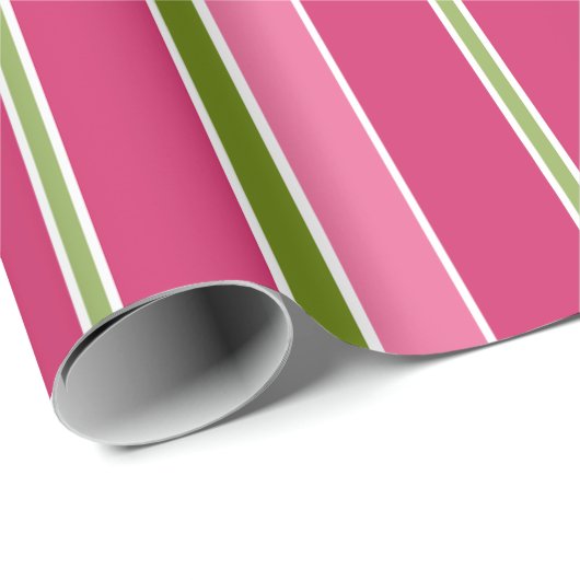 Retro Candy Stripes Weihnachtswrapping Paper Geschenkpapier (Rolleneckpunkt)
