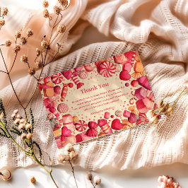 Retro Candy Sweets Valentine Party Dankeskarte