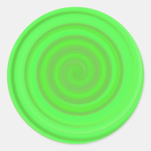 Retro Candy Swirl in Lime Green Runder Aufkleber (Vorderseite)