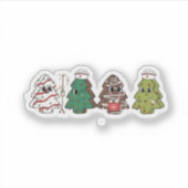 Retro Candy Tree Christmas Pink Bow Coquette Aufkleber (Vorderseite)