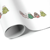 Retro Candy Tree Christmas Pink Bow Coquette Geschenkpapier (Rolleneckpunkt)