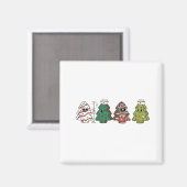 Retro Candy Tree Christmas Pink Bow Coquette Magnet (Vorderseite/Rückseite)